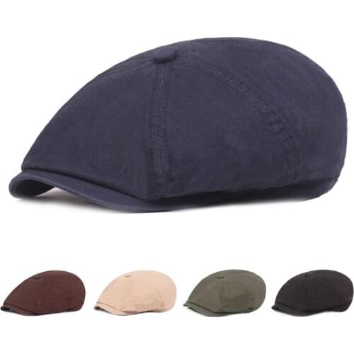 Men’s Plain Color Hat Classic Berets Hats Outdoor Newsboy Driving Golf Cap HATCS0377