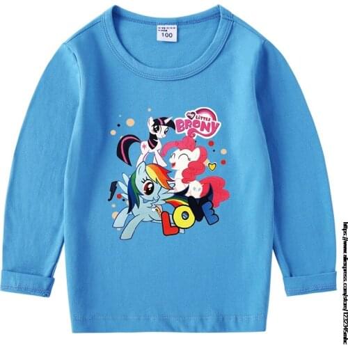 Girls Clothes Children My Little Baby girl pony Cotton Long Sleeve T-shirt Girls Cute Tops Kids Cartoon Tee For 1-10 Years Old