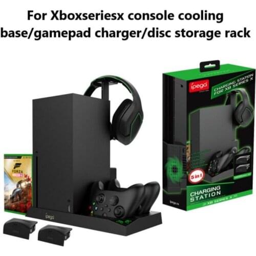 For Xbox Series X Charging Base Cooling Fan Headset Holder Bracket Gamepad Charging Station For XBX Controller Disc Holder