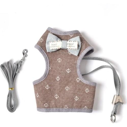 Adjustable Outdoor Walking Lead Leashs For Pet Cute Bow Breathable Vest Soft Mesh Chest Strap Harness Pet Training Supplies