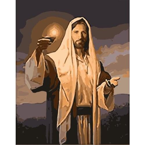 Religious Jesus DIY Canvas Painting by Numbers Acrylic abstract Oil paint by numbers Picture On Canvas For Wall Art Picture