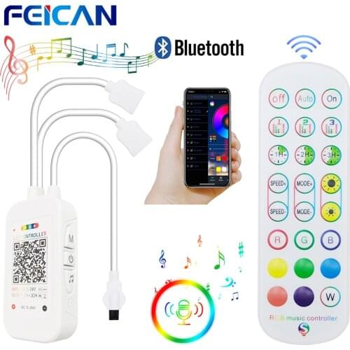 RGB Controller DC 5-24V Bluetooth / Remote LED Strip Control Built-in MIC Music Sync for SMD 5050 2835 Tape Lamp