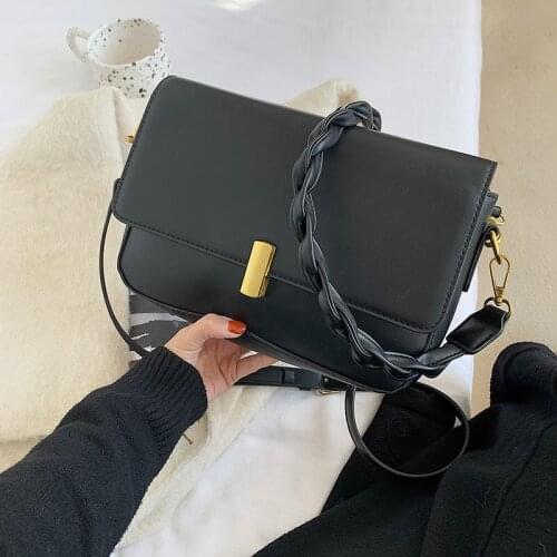 Simple texture PU handbags 2021 autumn and winter new fashion ladies all-match messenger bag single shoulder small square bag
