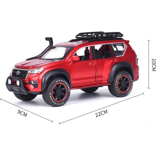 1:24 Toyota Prado Overbearing Modified Version With Metal Car Model Toys Collect Birthday Gifts