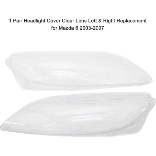 1 Pair Headlight Cover Clear Lens Left & Right Replacement for Mazda 6 2003-2007 Support Dropshipping