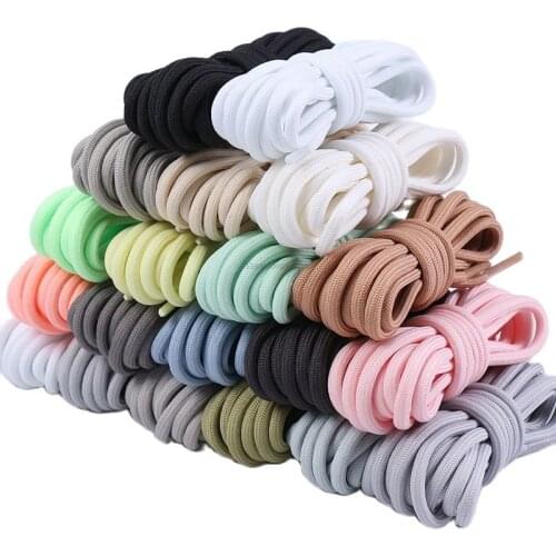 1pair New Round Shoelaces Polyester Solid Classic For Yezy Sports Martin Boot Bold Shoeslace Sneaker Shoe Laces Shoes Strings