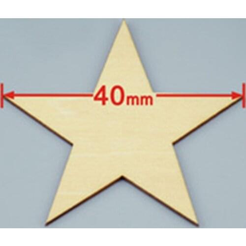 100pcs/lot Blank unfinished wooden pentagram crafts supplies laser cut rustic wood wedding rings ornaments 40mm 171164