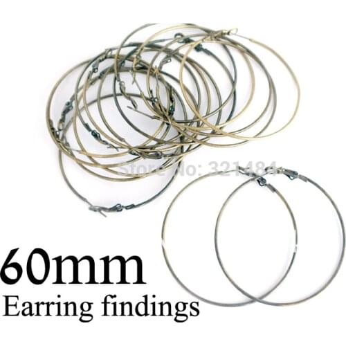 200piece 60mm Antique brass bronze french hook earring backs nickel free hoop earring findings
