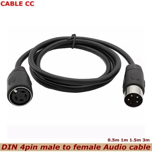 300cm 50cm DIN 4-pin Male to 4pin Female Audio and Video Cable S-terminal Midi 4-pin for Keyboards and Medical Equipment