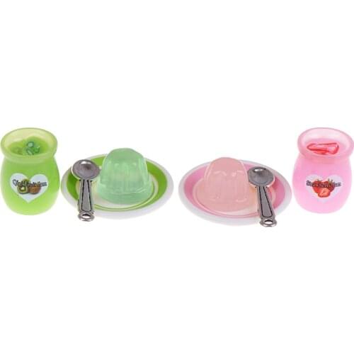 4Pcs/set 1/12 1/6 Dollhouse Miniature Food Jam Pudding Dolls House Accessories