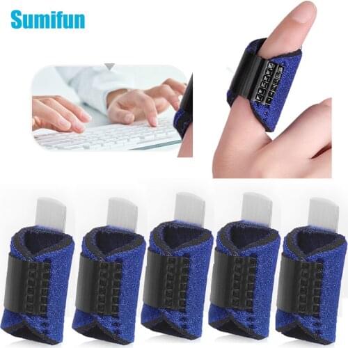 5Pcs Pain Relief Finger Splint Fracture Protection Brace Corrector Support With Adjustable Tape Bandage