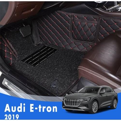 Car Floor Mats For Audi E-tron 2019 Luxury Double Layer Wire Loop Custom Car Styling Foot Pad Automobile Interior Carpet Cover