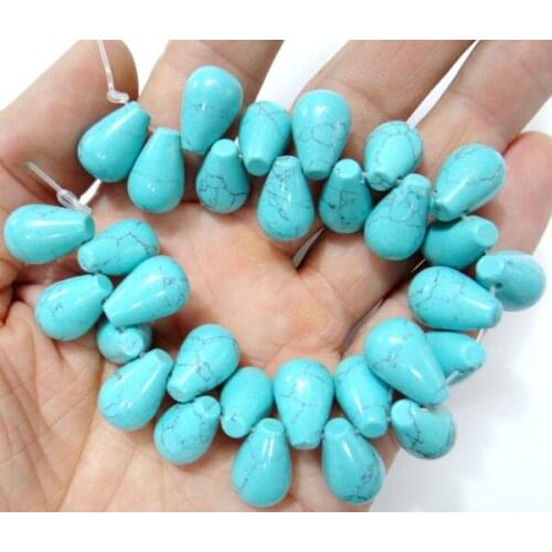 10*16mm Natural stone Turquoises Quartz crystal Water drop beads pendant for diy Jewelry making Bracelet necklaces Accessories