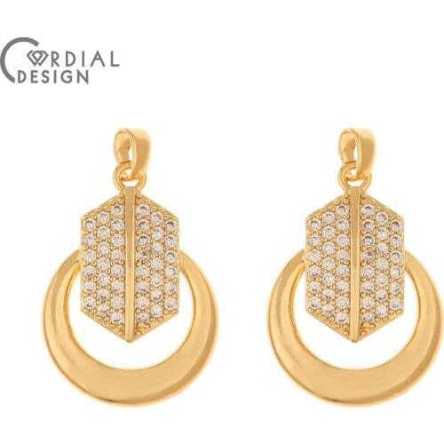 Cordial Design 20Pcs 19*26MM Jewelry Accessories/CZ Pendant/Necklace Making/Jewelry Findings & Components/DIY Charms/Hand Made