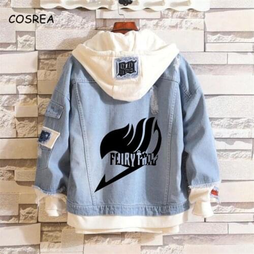 Anime Fairy Tail Natsu END Lucy Heartfilia Jeans Jacket Coats Hoodie Sweatshirt Outwear Sportswear Streetwear Cosplay Costume