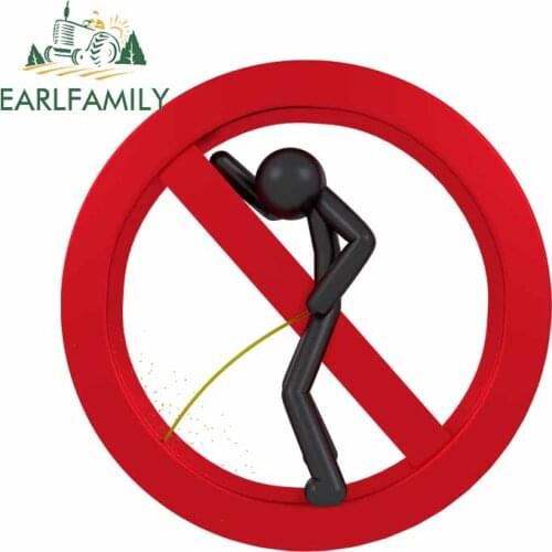 EARLFAMILY 13cm x 12.9cm For Prohibit Peeing Car Stickers Surfboard Decal DIY Occlusion Scratch Car Accessories Decoration