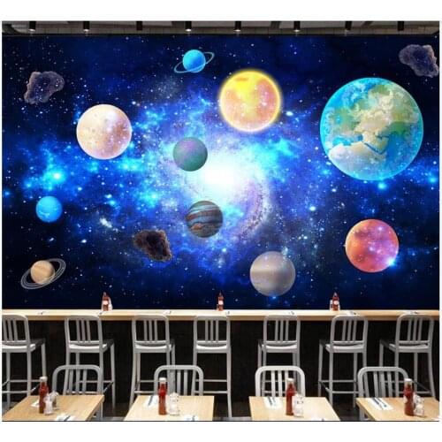 Custom photo wallpaper for walls 3 d murals Universe planet space interstellar starry sky galaxy bar ktv background wall papers