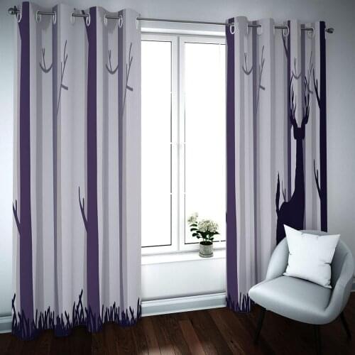 Forest curtains Customized 3d curtains new window balcony thickened windshield blackout curtains