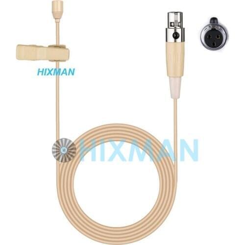 HIXMAN Beige LM2-AK OmniDirectiona Lav Lavalier Lapel Condenser Microphone For AKG SAMSON Audix Wireless beltpack transmitter