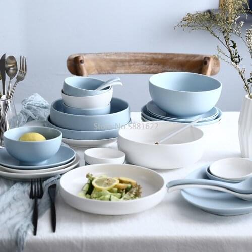 Nordic Creative Matt Tableware Set Ceramic Rice Bowl Salad Dishes Simple Household Dishes