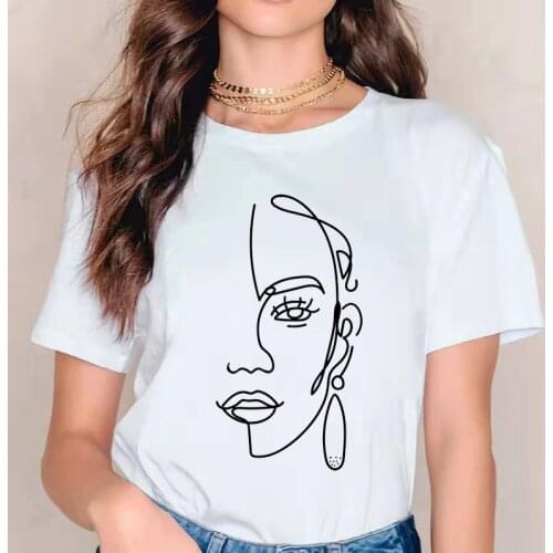 Minimalist Canvas Tote Face Art One Line Drawing Bags Reusable Beauty Art Shopping Bag Fashion Girl Power Print Art