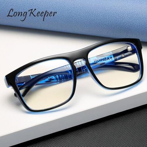 LongKeeper Anti Blue Light Computer Glasses For Men Clear Eyewear Frames Blue Light Blocking Glasses Optical Gaming Eyeglasses
