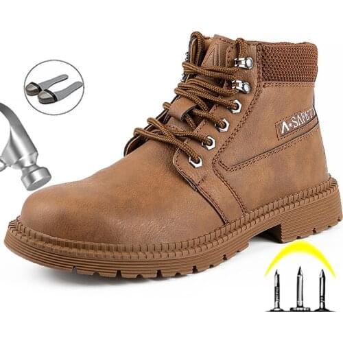 High Quality Men Winter Boots Safety Shoes Men Steel Toe Shoes 2020 Anti-puncture Work Shoes For Martin Boots Male Work Footwear