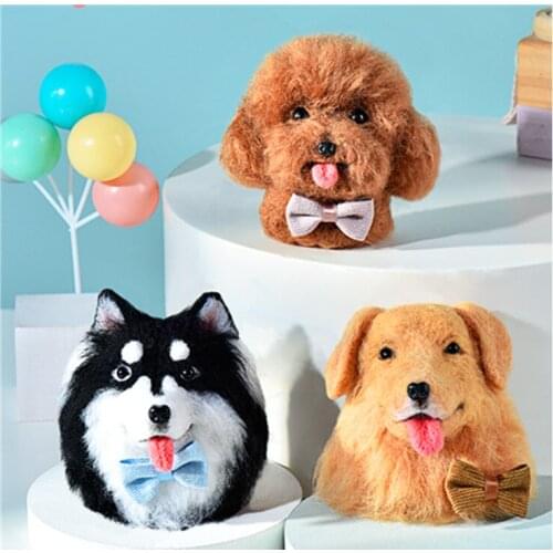 Boby Teddy baby dog puppy wool felt wool needlepoint kit wool felt needle felting decoration craft needlecraft DIY handmade