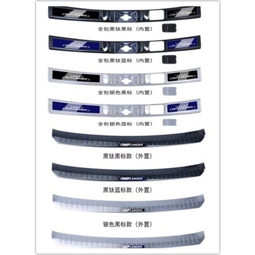 For Mitsubishi Outlander 2016 to 2019 Car styling Stainless Steel Inner Rear Bumper Protector Sill Trunk Tread Plate Trim