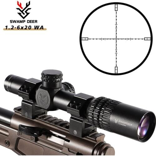 The SWAMP DEER 1.2-6x20 Hunting Sight Tactical Optical is Available For The AR15 Rifle With 20mm and 11mm Mounts Sniper Rifle