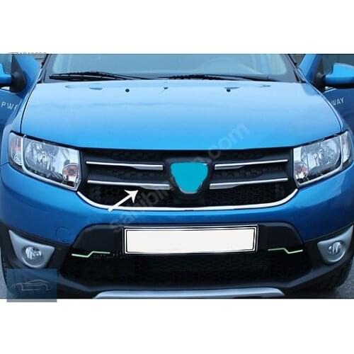 For Dacia Sandero Stepway Front Grille Chrome Nickel-plating 2012 Aftermarket Accessory Modified Tunnıng Design Free Fast Shipping Designed