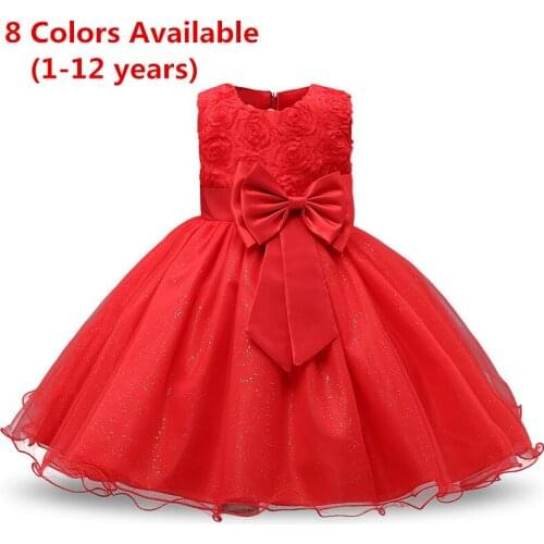 Summer Flower Bow Girl Dress Wedding Birthday Party Kids Dress For Girls Tutu Embroidery Princess Formal Dress Baby Girl Clothes
