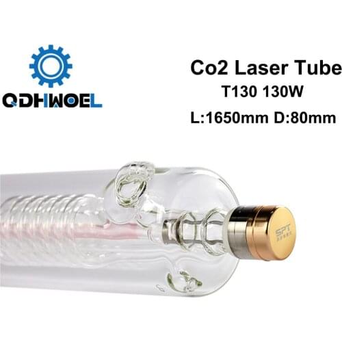 QDHWOEL T150 150-180W Co2 Laser Tube 150W Length 1850mm Dia. 80mm for CO2 Laser Engraving And Cutting Machine