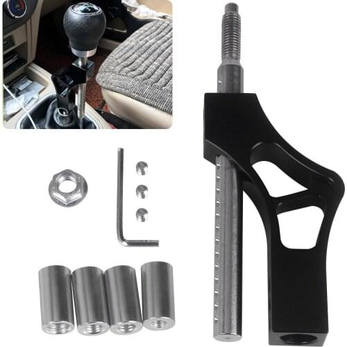 Adjustable Gear Shift Knob Extender Height Lever Extension Car Gear Shifter Extender Kit with 4 Adapters For Volkswagen Peugeot