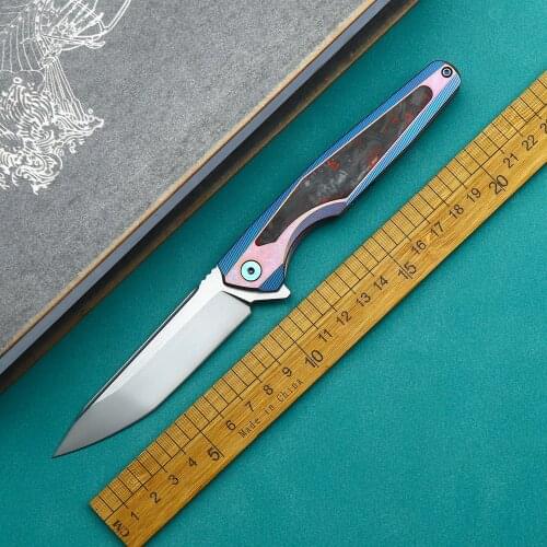 S35VN Steel Outdoor Folding Knife High Hardness Titanium Alloy Handle Camping Survival EDC Tactical Knife Portable Sharp Knife