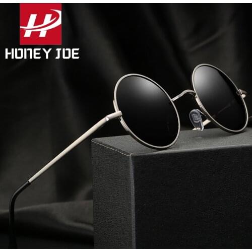 Vintage Polarized Retro Round Sunglasses for Men Women Brand Designer Metal Frame Fishing Sun Glasses Mirror Black Eyewear UV400