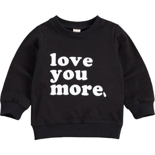 0-4Y Toddler Baby Boys Girls Sweatshirt Tops Children T-shirt Blouses Letter Printed Cotton Tops Autumn Winter Soft Pullovers