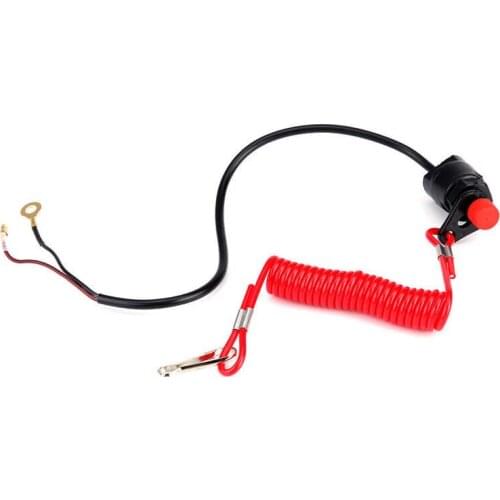 Motorcycle Outboard Lawn Mowers Emergency Engine Kill Stop Switch W/ Tether Lanyard Cord