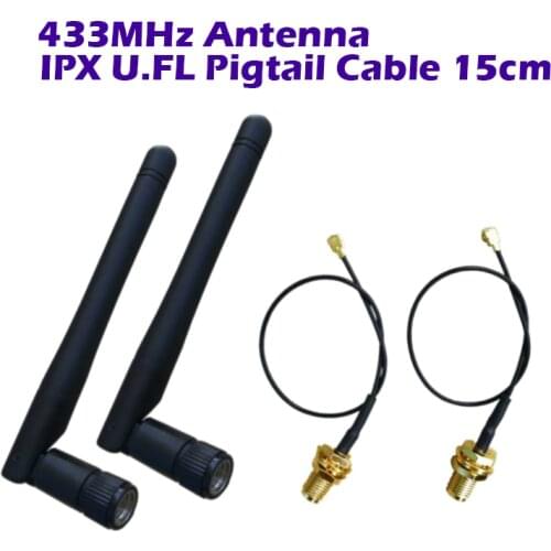 CERXUS 433MHz Lorawan Antenna Omni-Directional for RF Module, Wifi ,Blue Tooth, Zigbee ,15cm IPX IPEX U.FL to SMA Female Cable
