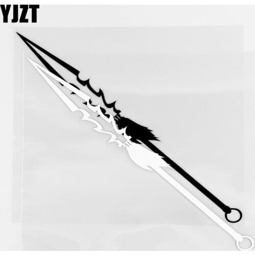 YJZT 16.5CM×16.5CM Personalized Weapon Picture Red Tassel Gun Car Sticker Creative Vinyl Body Decoration Decal1C-0136