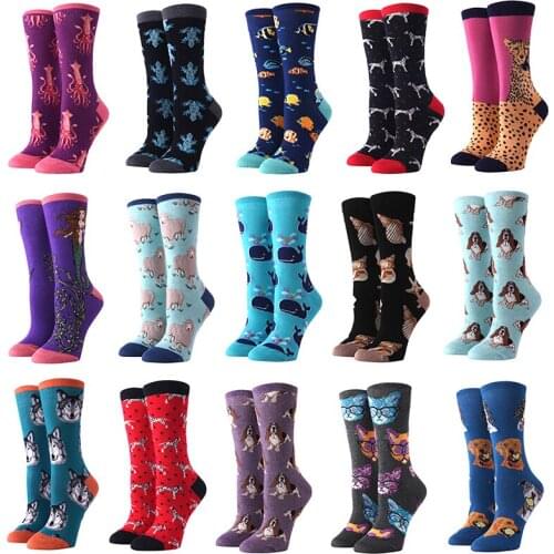 Jerrinut Womens Cotton Happy Funny Socks With Print Cute Cartoon Animal Patterned Socks Pokemon Crazy Fashion Crew Socks 1 Pair