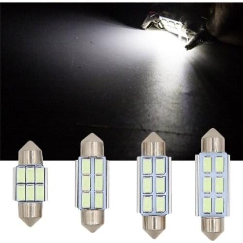 1Pcs Car Low Consumption High Power Durable LED Light 6SMD 31mm/36mm/39mm/41mm Bulb Festoon Dome Map Interior Light White#289968
