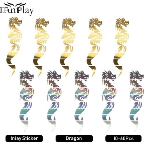 10pcs DIY Guitar Inlay Stickers Dragon Guitarra Fretboard Decals Fingerboard Markers for Acoustic Electric Guitar Neck