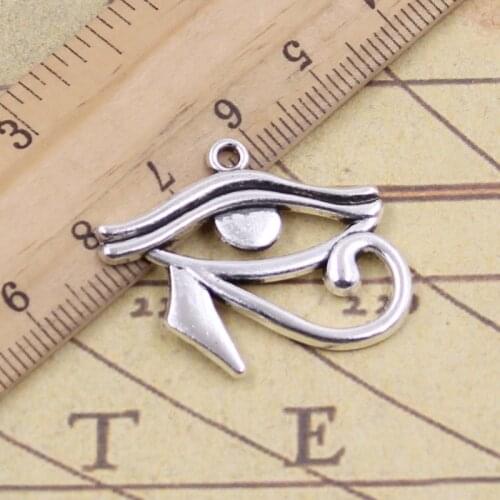 10pcs Charms Ancient Egypt Eye Of Horus 33x27mm Antique Bronze Silver Color Pendants Making DIY Handmade Tibetan Finding Jewelry