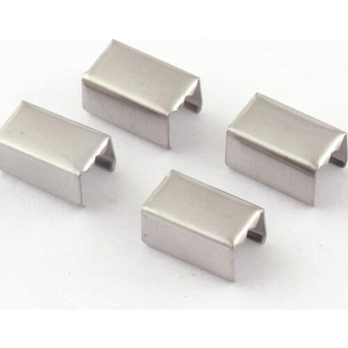 11mm Silver Ribbon End Clamps With Loop End Fastener Ribbon Cord Rope Clips Lanyard Clip Leather End Crimps Webbing Key Fob