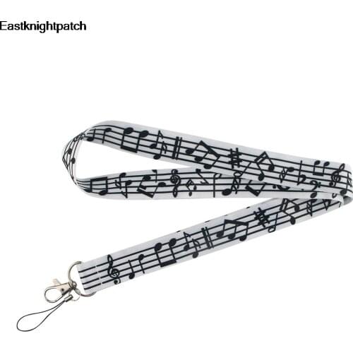 12pcs/lot E1839 Musical Notes Lanyard Keychain Music Symbol Lanyard for Key Holder for Music Lover Teacher Student Musician Gift