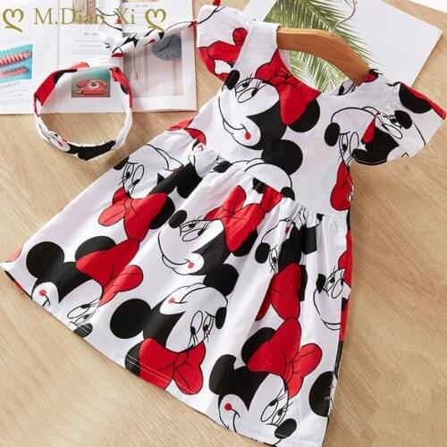 2020 New Fashion Baby Girls Dress Summer Dress Cartoon Minnie Mouse Dress Princess Dress Childrens Girl Clothing 1-6 Years