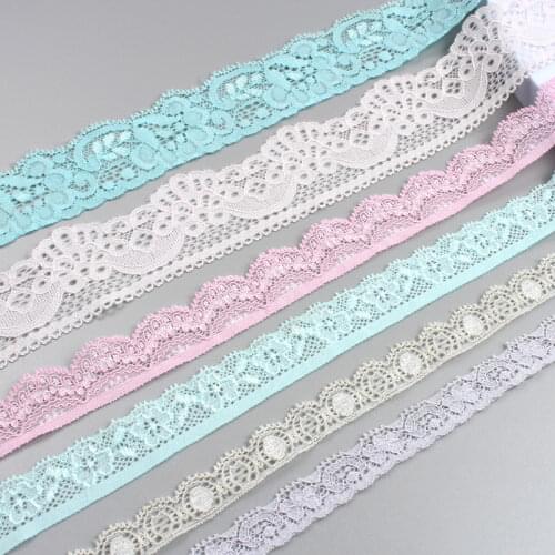 5Yards/lot Multicolor Elastic Lace Fabric French Cord Hollow Underwear Stretch Lace Trim DIY Sewing Supplies