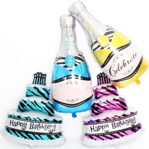 50pcs/lot large Three floors purple chocolate cake balloons green happy birthday party decorations kids 1st Congratulations gift