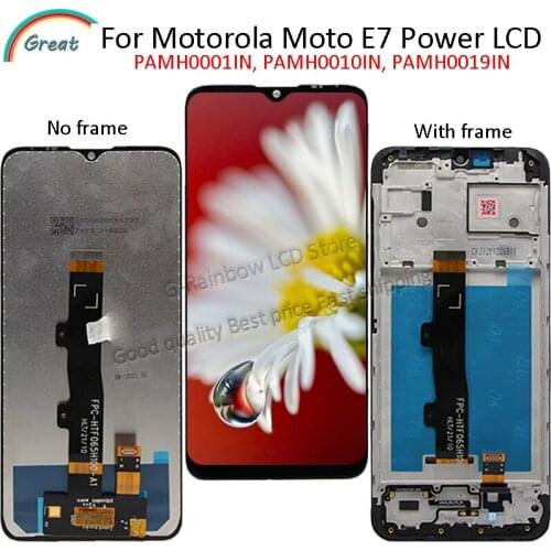 6.51'' For Motorola Moto E7 Power Display With Frame PAMH0001IN, PAMH0010I Touch Panel Screen Digitizer For Moto E7 Power LCD